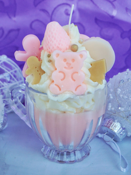 Pink Christmas Bear Mug Parfait