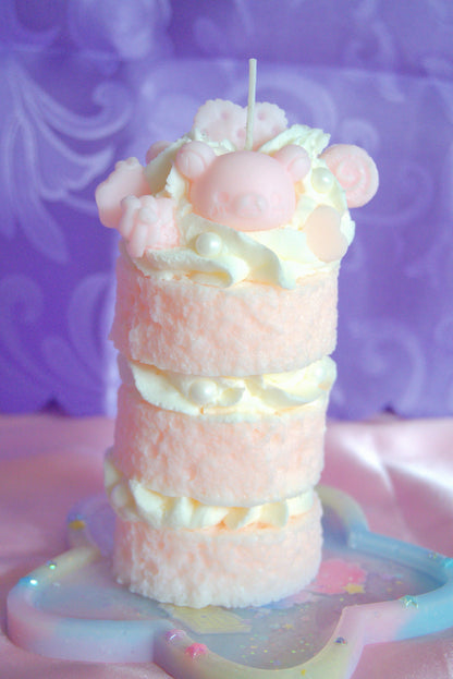 3-tier Baby Pink Kuma Sponge Cake Candle