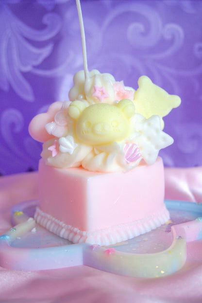 Kuma Heart Cake Candle