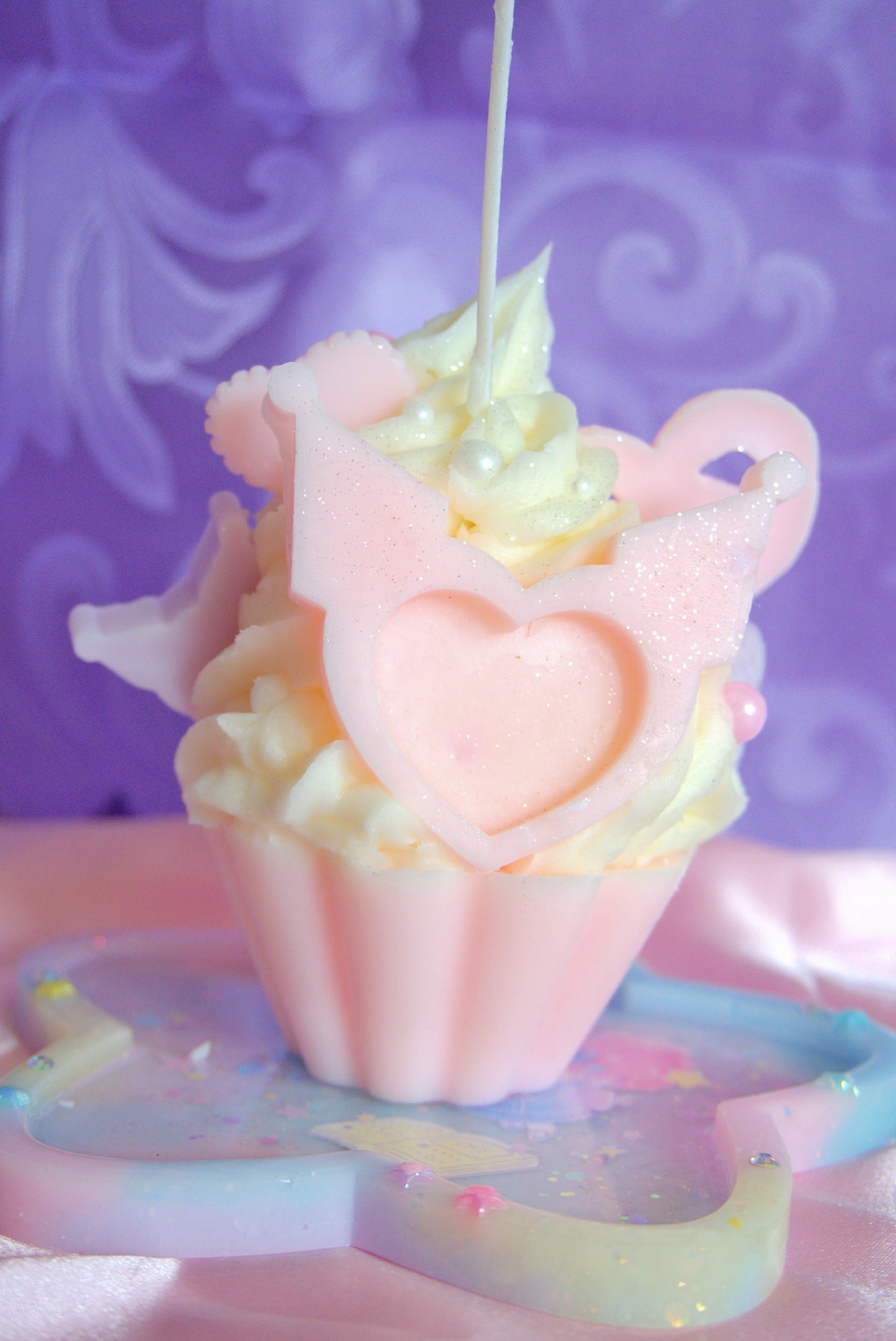 Pink & Purple Kuromi Cupcake Candle