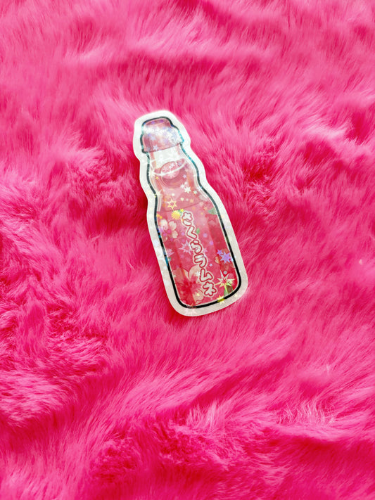 Holographic Sakura Ramune Soda Sticker