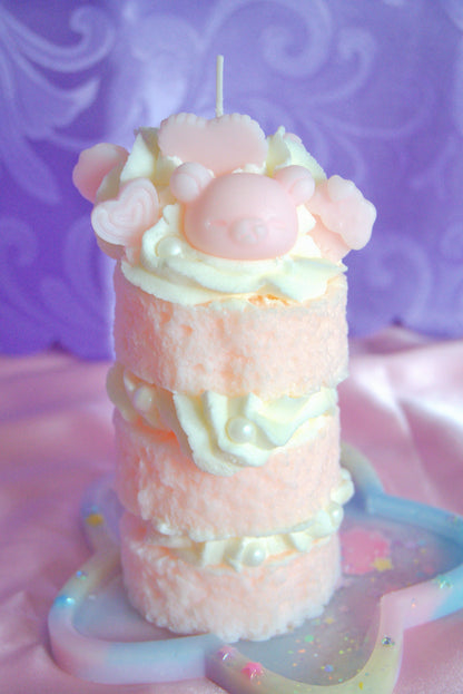 3-tier Baby Pink Kuma Sponge Cake Candle