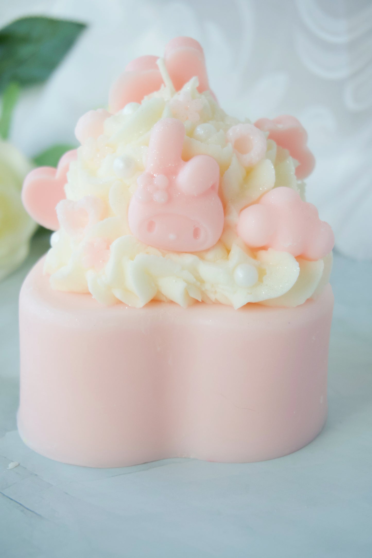 Large Melody Valentine Heart Cake Candle