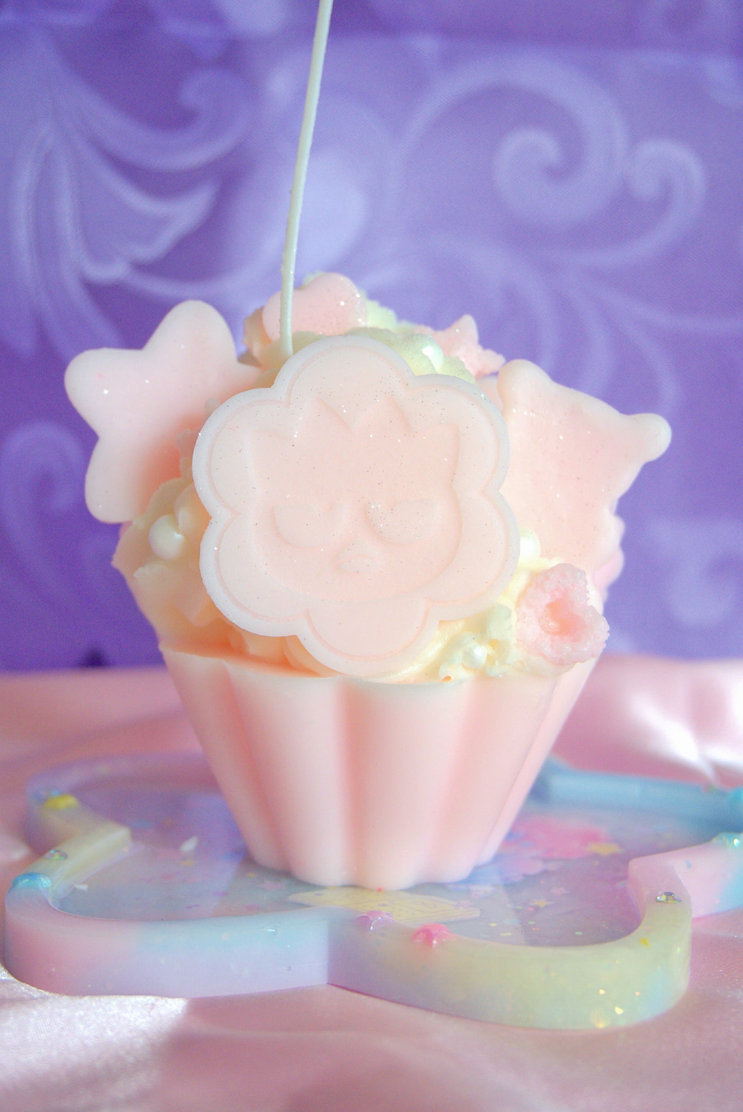 Pink Badtz-Maru Cupcake Candle