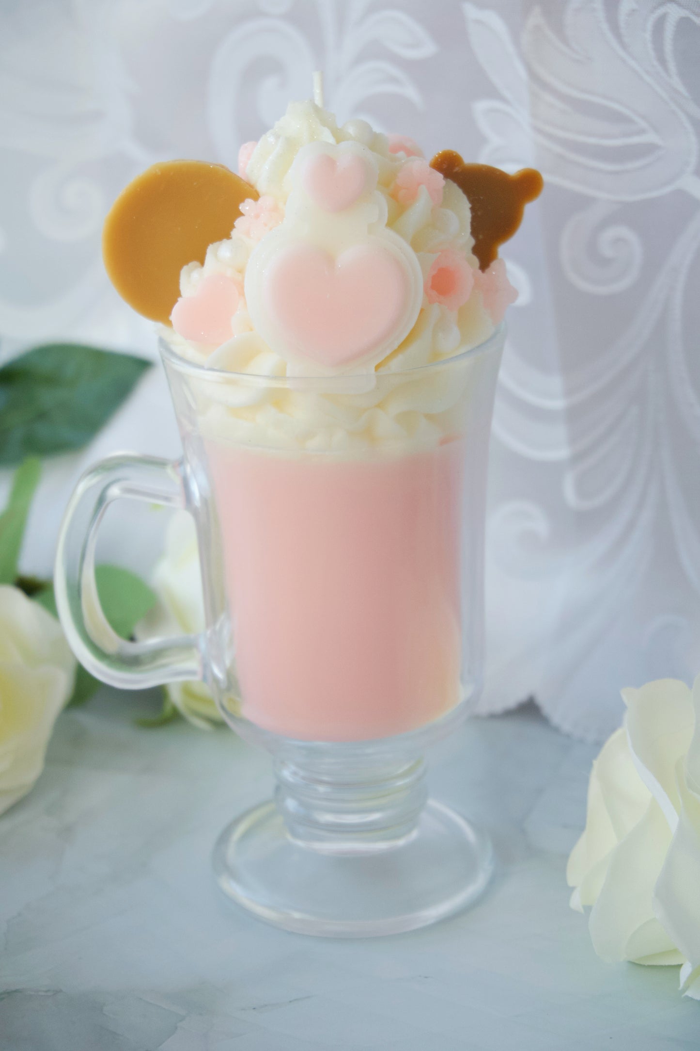 Tall Kawaii Pink Valentine Heart & Kuma Parfait